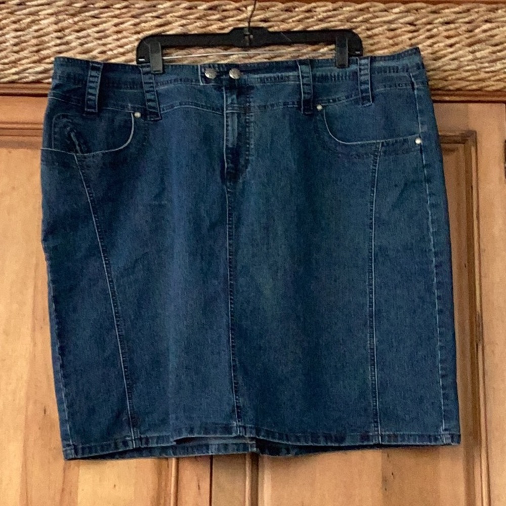 🦋NWOT Avenue Jeans So Fun Size 26 Awesome Denim Skirt Wardrobe Must Have 🦋 - Picture 2 of 9